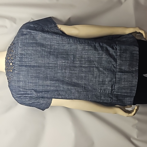 Coldwater Creek Jacket Navy Chambray - Picture 7 of 10